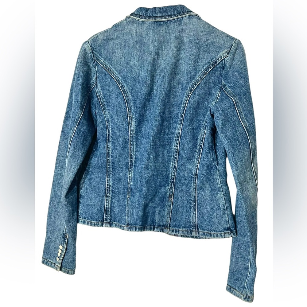 Vintage Ralph Lauren Denim Blazer Pearl Shell Buttons 90s Y2K Old Money S - Picture 9 of 14